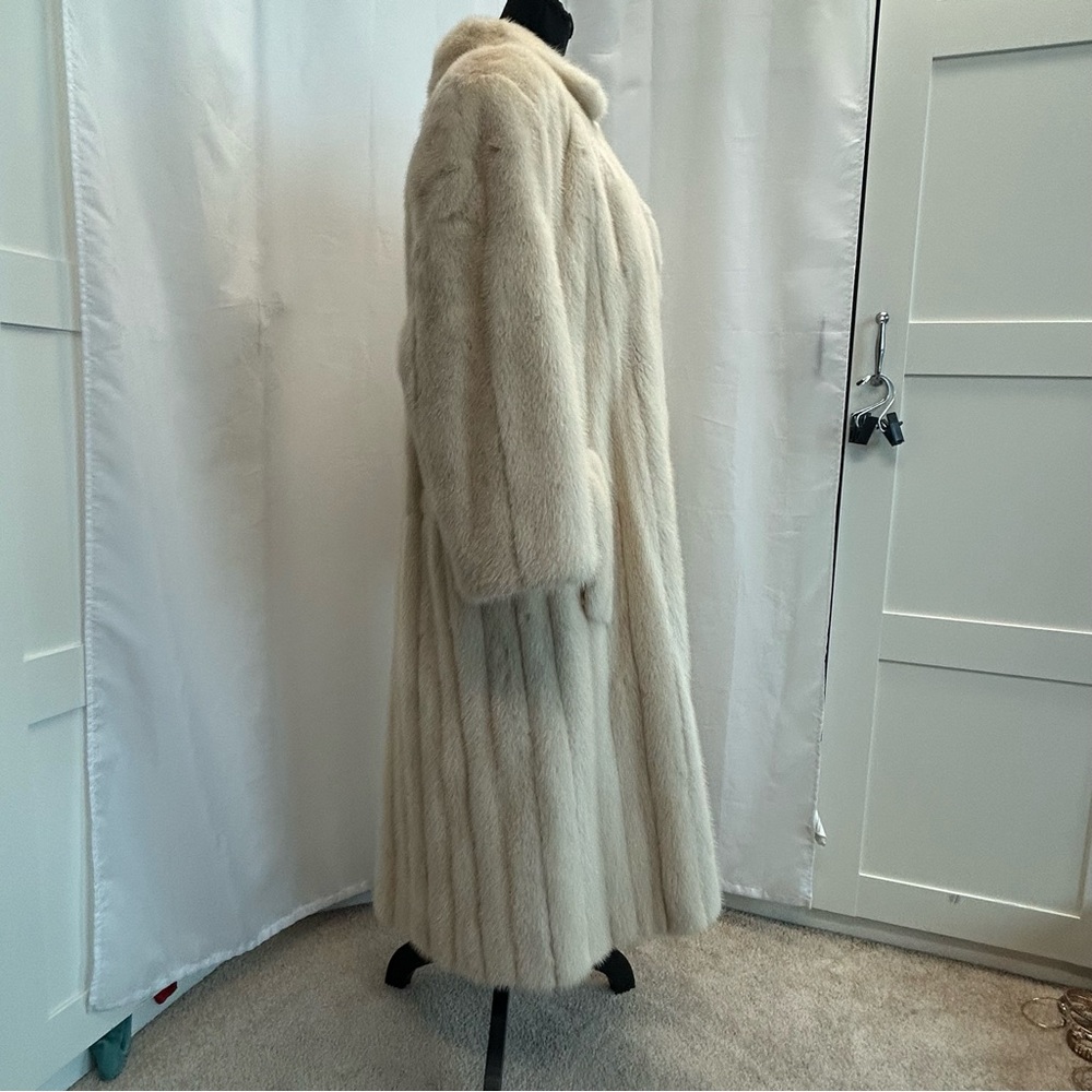 Cream mink long fur coat vintage - Picture 3 of 11